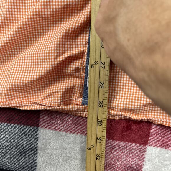 Robert Graham Shirt Mens XL Orange Gingham Tailored Fit Button Up Lightweight‎ - Picture 6 of 9